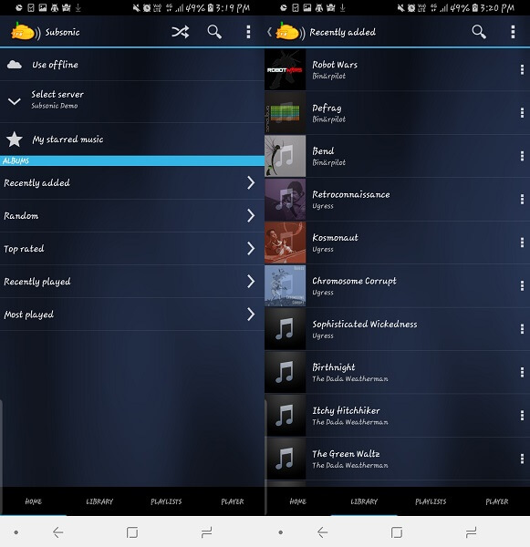 Streamer musicale subsonico