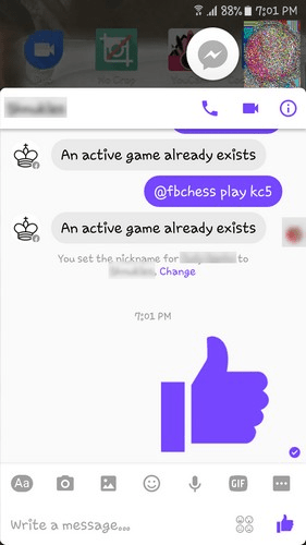 Super velikost Palec nahoru Facebook Messenger
