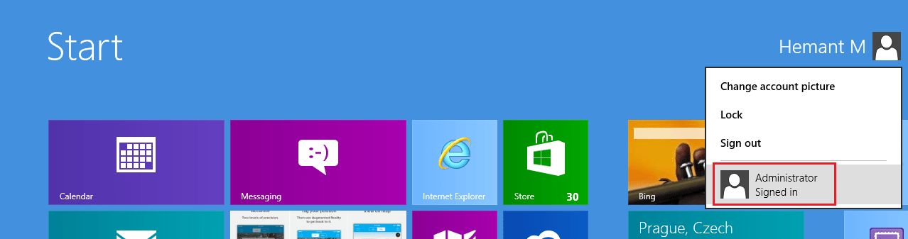 在 Windows 中切換到管理員帳戶