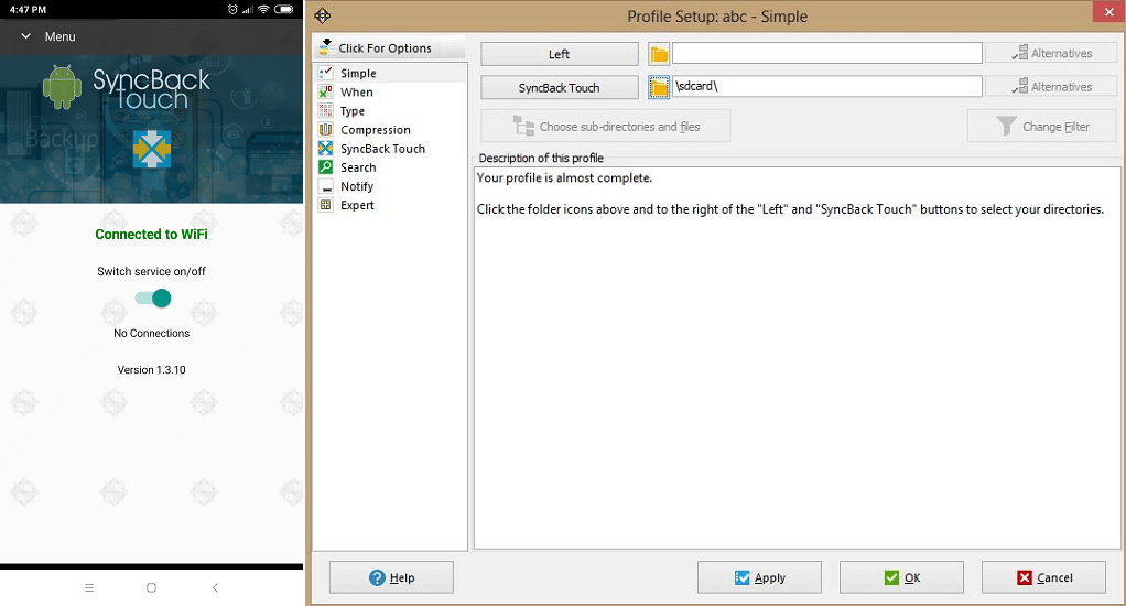 Folder Sync apps - SyncBack