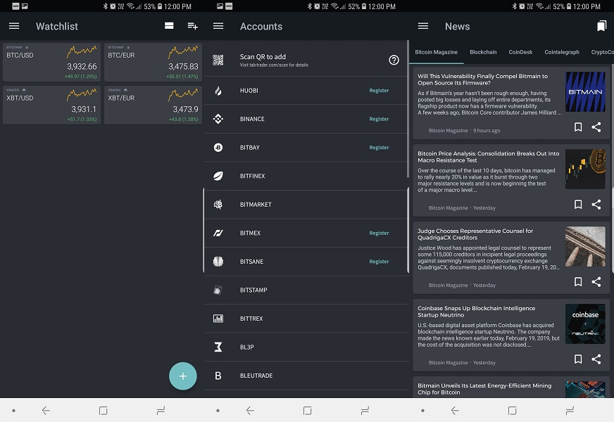 TabTrader – nakupujte kryptoměnu