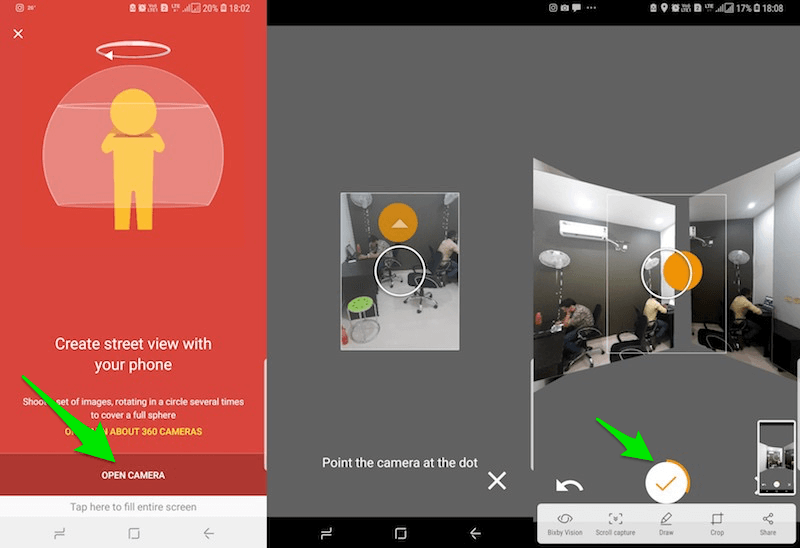 Toma una foto de 360 ​​grados con Android o iPhone