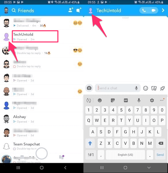在 Snapchat 上点击 Friends Bitmoji
