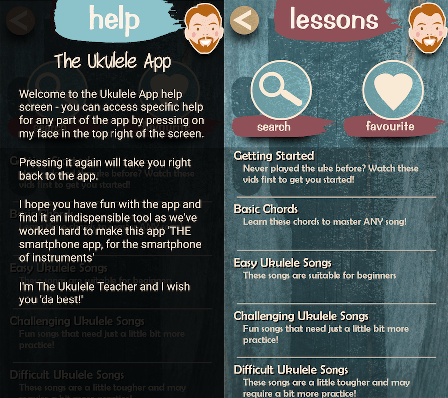 Ukulele-appen for Android og iOS