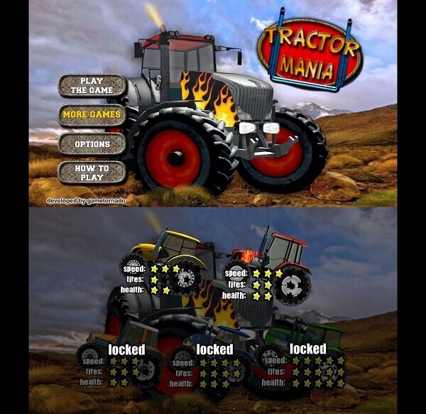 Tractor Games for Android iOS -Tractor Mania - menu