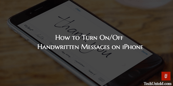 Käsinkirjoitettujen viestien kytkeminen päälle / pois päältä iPhonessa