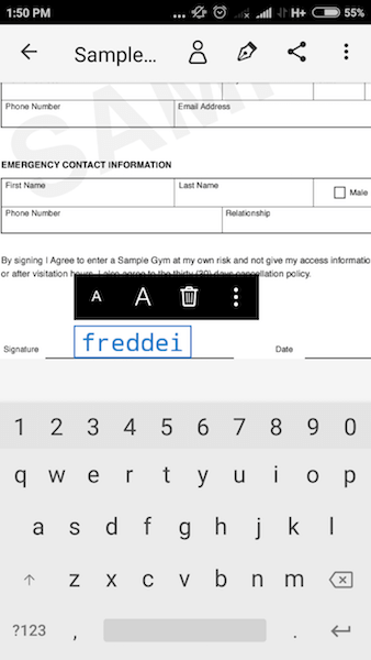 Πληκτρολογήστε Signature PDF Android iPhone