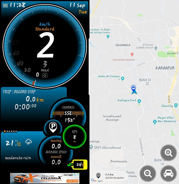 Ulysse Speedometer - Android için ücretsiz hızölçer uygulamaları