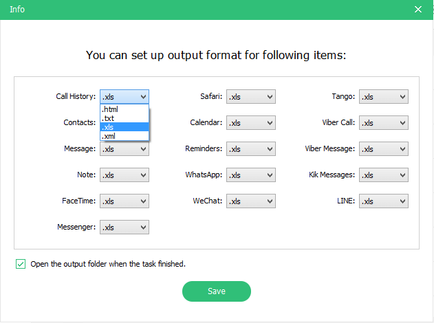 UtDAta - Output file formats