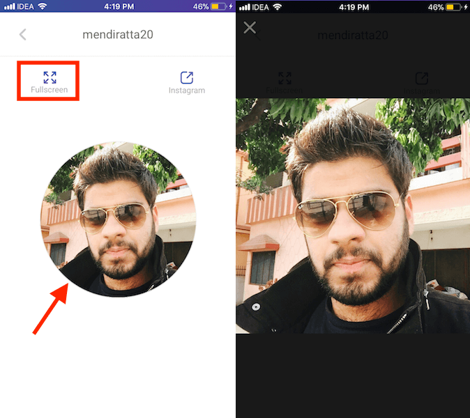 Sehen Sie sich das Instagram-Profilbild in voller Größe auf dem iPhone oder iPad an