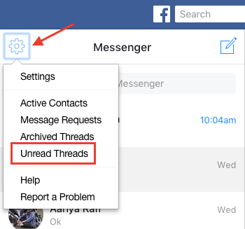 Ver apenas mensagens não lidas no Facebook Messenger