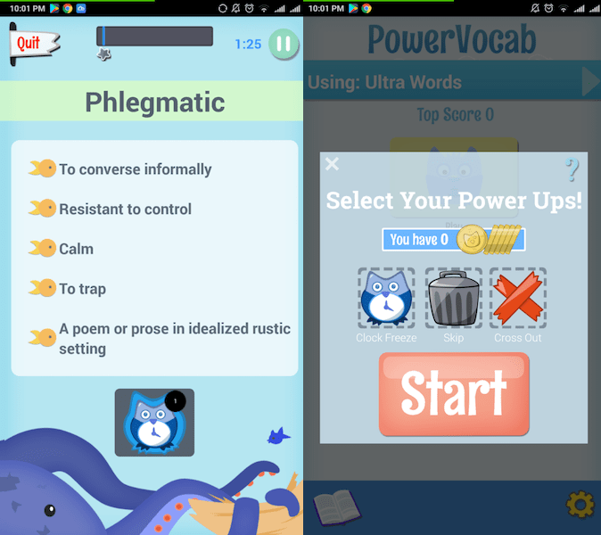 Aplikace Vocabulary Builder - PowerVocab