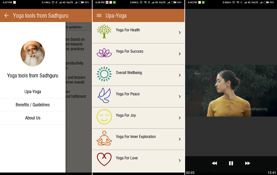 Yogaværktøjer fra Sadhguru - bedste yogaapps iOS