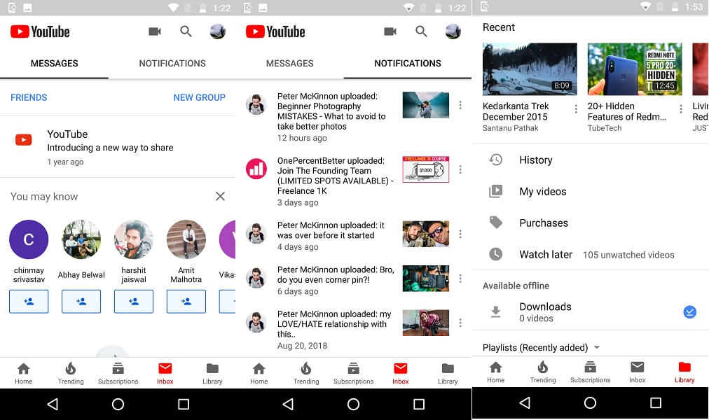 YouTube 앱 기능