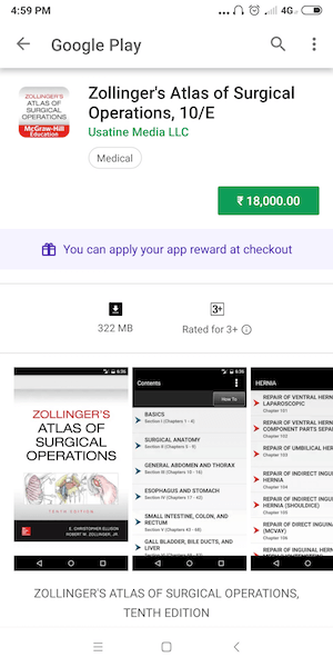 Zollinger Atlas van chirurgische ingrepen - duurste Android-app