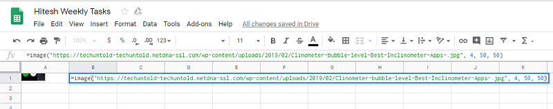 tilføje brugerdefineret størrelse billede til Google Sheets celler