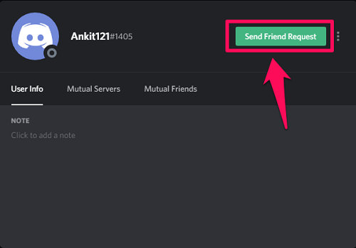 füge jemanden auf Discord ohne Nummer hinzu