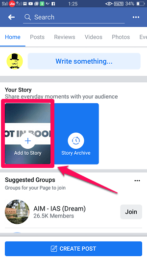 Facebook işletme sayfasında hikaye yayınla