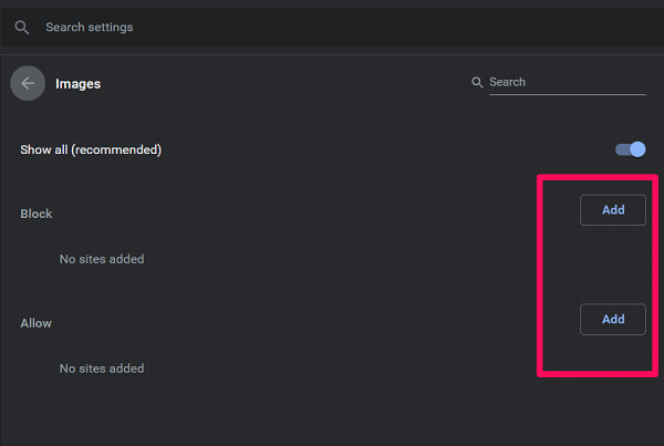 ajouter des exceptions de site pour les plugins