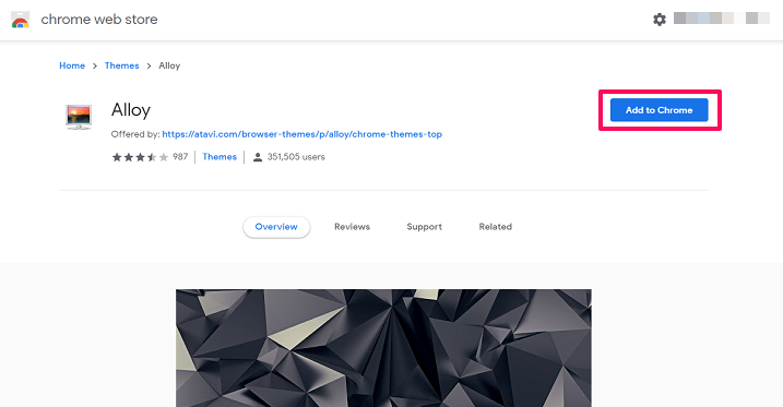 lägg till teman till chrome från webbbutiken