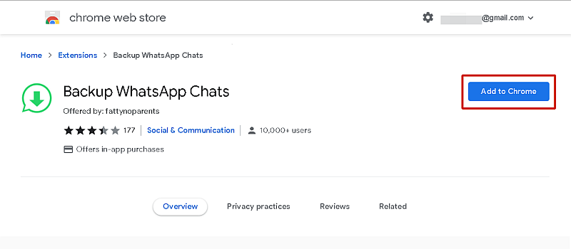 Sikkerhedskopier whatsapp chats chrome-udvidelse