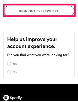 Spotify 계정에서 누군가를 로그아웃