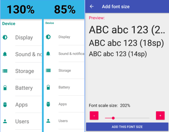 aplicaciones para fuentes grandes en Android -fuente grande