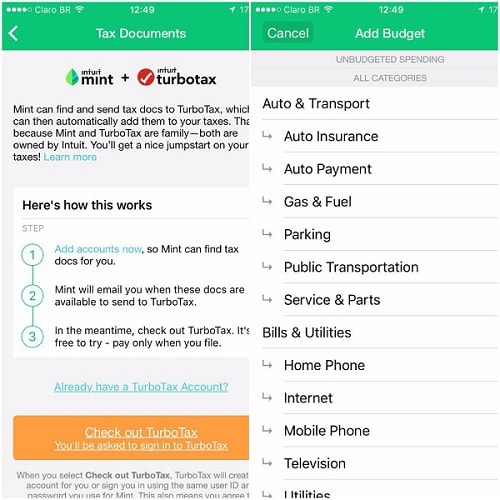 التطبيقات مثل quicken - mint