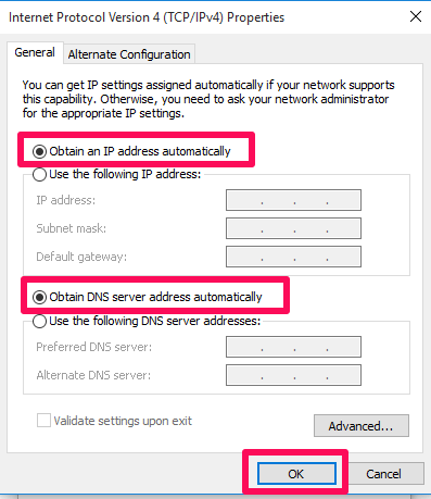 αυτόματη λήψη διεύθυνσης IP