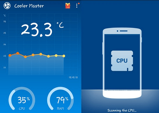 mejores aplicaciones de refrigeración para teléfonos Android -cooler master