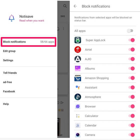 bloquer les notifications à l