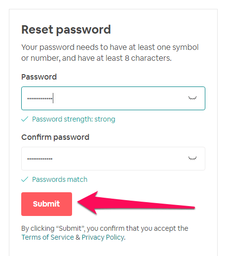 zresetuj hasło Airbnb