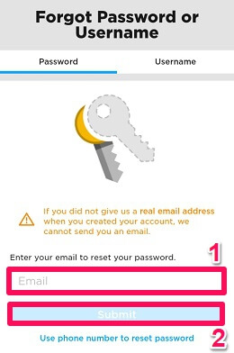 使用电子邮件更改密码