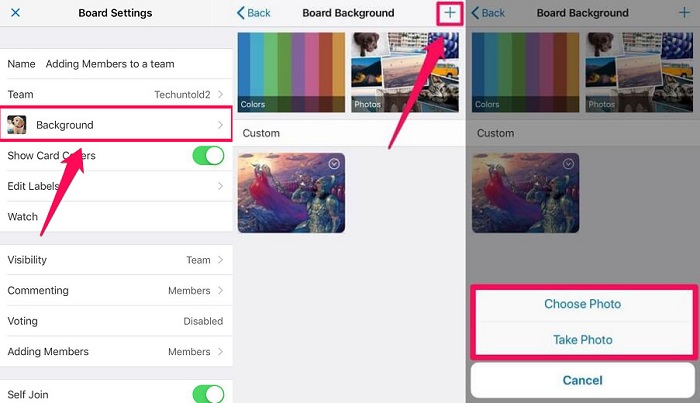 cambiar el fondo del tablero en iOS con imágenes personalizadas