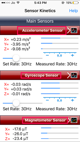 controleer iphone-sensoren