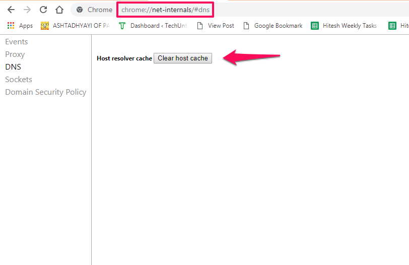 tøm DNS-bufferen Chrome