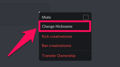 Klicken Sie auf Spitznamen ändern