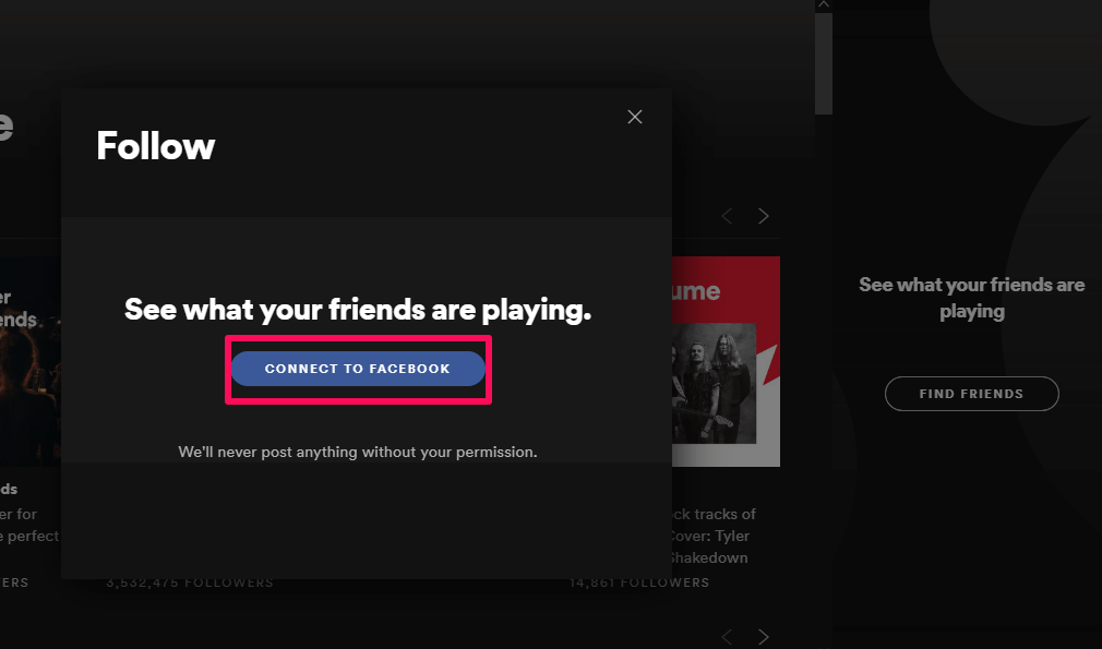 conectar o Facebook no Spotify