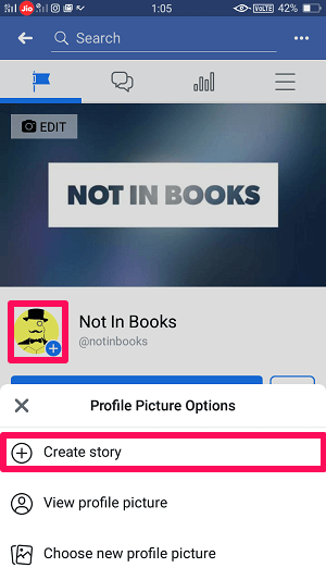 mobil ile facebook sayfası hikayesi oluştur