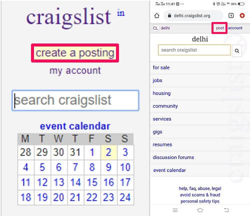 crear publicación en craigslist