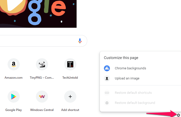 anpassa Googles bakgrund