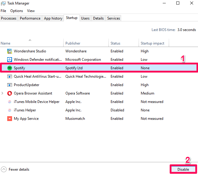Остановить открытие Spotify при запуске в Windows