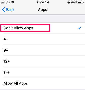 ne pas autoriser les applications à s