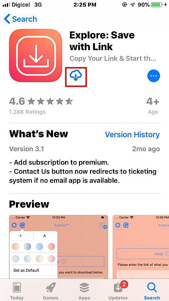 探索：在 Appstore 中使用 Link 應用程序詳細信息保存