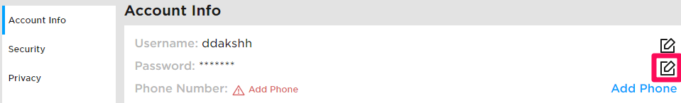 Webからrobloxパスワードを編集する