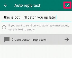 Automatic reply. Telegram replies. Automatic reply example.