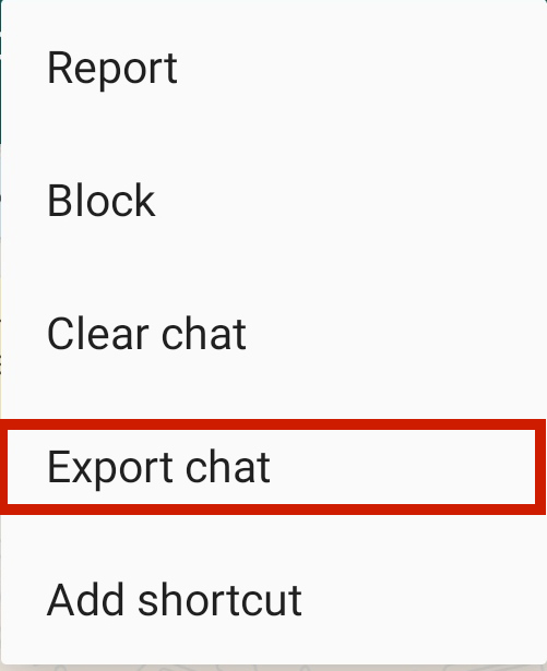 Exportar opción de chat en WhatsApp