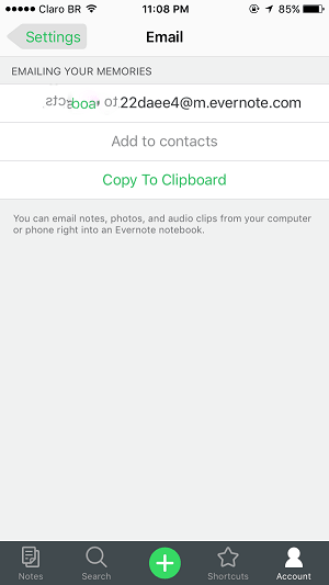 evernote - e-mail