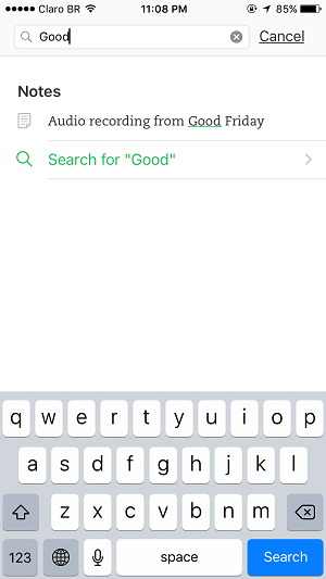 evernote - interface
