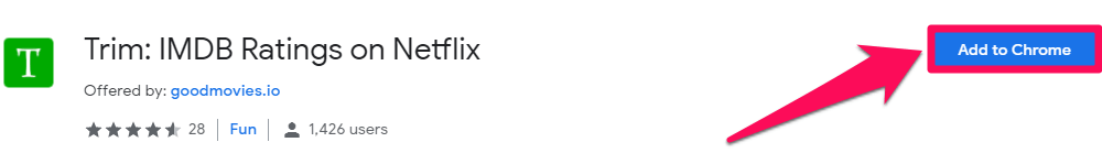 Netflix IMDB Chrome tilføjelse